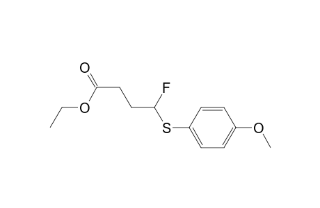 Butanoic acid, 4-fluoro-4-[(4-methoxyphenyl)thio]-, ethyl ester, (.+-.)-
