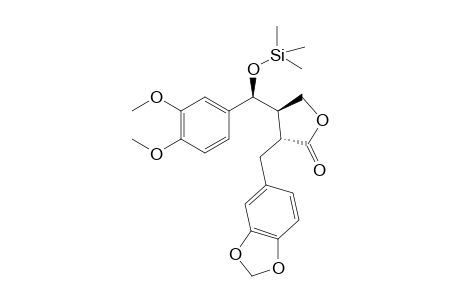 (3R*,4R*)-3-(3,4-Methylenedioxybenzyl)-4-[.alpha.(S)-.alpha.-trimethylsilyloxy-3,4-dimethoxybenzyl]-.gamma.-butyrolactone