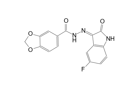 1,3-benzodioxole-5-carboxylic acid, 2-[(3E)-5-fluoro-1,2-dihydro-2-oxo-3H-indol-3-ylidene]hydrazide