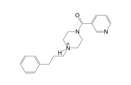 1-(3-phenylpropyl)-4-(3-pyridinylcarbonyl)piperazin-1-ium