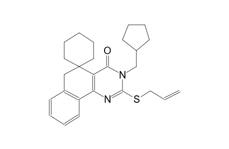2-(allylthio)-3-(cyclopentylmethyl)-3H-spiro[benzo[h]quinazoline-5,1'-cyclohexan]-4(6H)-one