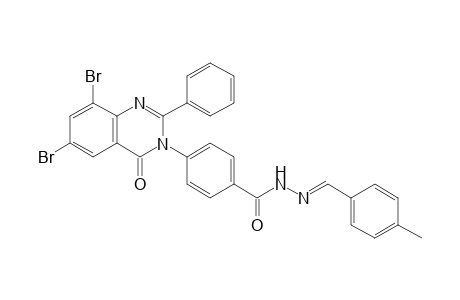 4-(2-Phenyl-6,8-dibromo-4-oxo-(4H)quinazolin-3-yl)benzoicacid (4-methylphenylmeth(E)ylidene)hydrazide