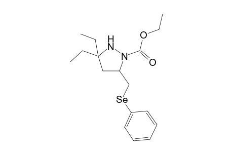 1-Ethoxycarbonyl-3,3-diethyl-5-(phenylselanylmethyl)pyrazolidine
