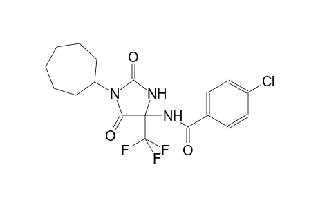 4-chloro-N-[1-cycloheptyl-2,5-dioxo-4-(trifluoromethyl)-4-imidazolidinyl]benzamide