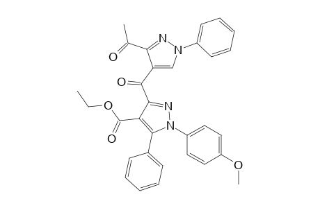 Ethyl 3-[(3-acetyl-1-phenyl-1H-4-pyrazolyl)carbonyl]-1-(4-methoxyphenyl)-5-phenyl-1H-pyrazole-4-carboxylate