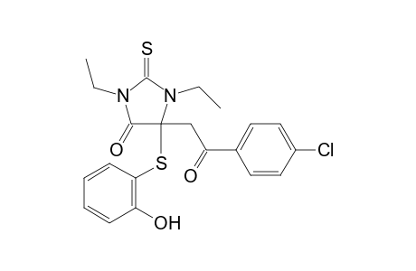 5-[2-(4-chlorophenyl)-2-oxoethyl]-1,3-diethyl-5-[(2-hydroxyphenyl)thio]-thioxoimidazolidine-4-one