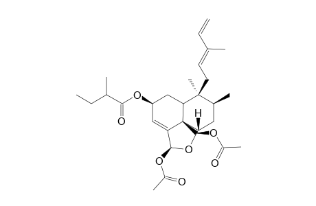 CASEARLUCIN-F;REL-(2S,5R,8S,9S,10R,18S,19R)-18,19-DIACETOXY-18,19-EPOXY-2-(2-XI-METHYLBUTANOYLOXY)-CLERODA-3,12,14-TRIENE