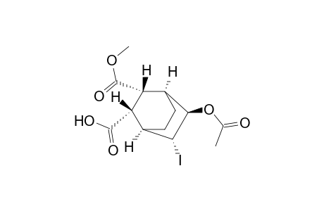 Bicyclo[2.2.2]octane-2,3-dicarboxylic acid, 5-(acetyloxy)-6-iodo-, 3-methyl ester, (1.alpha.,2.beta.,3.beta.,4.alpha.,5.beta.,6.alpha.)-