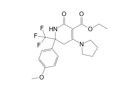 2-(4-Methoxyphenyl)-6-oxo-4-(1-pyrrolidinyl)-2-(trifluoromethyl)-1,3-dihydropyridine-5-carboxylic acid ethyl ester