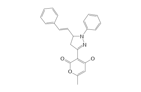 (E)-4-HYDROXY-6-METHYL-3-(1-PHENYL-5-STYRYL-4,5-DIHYDROPYRAZOL-3-YL)-2H-PYRAN-2-ONE