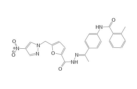2-methyl-N-[4-((1E)-N-{5-[(4-nitro-1H-pyrazol-1-yl)methyl]-2-furoyl}ethanehydrazonoyl)phenyl]benzamide