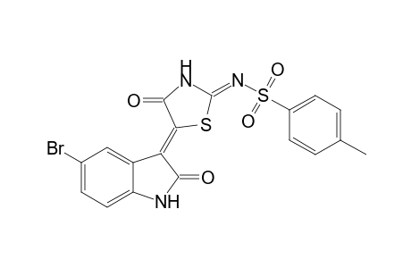 N-[5-(5-bromo-2-oxo-1,2-dihydro-3H-indol-3-ylidene)-4-oxo-1,3-thiazolidin-2-ylidene]-4-methylbenzenesulfonamide