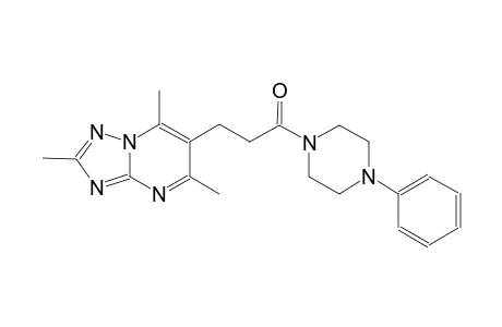 [1,2,4]triazolo[1,5-a]pyrimidine, 2,5,7-trimethyl-6-[3-oxo-3-(4-phenyl-1-piperazinyl)propyl]-