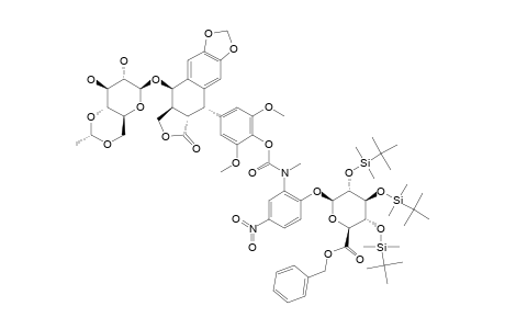 BENZYL-[4-NITROPHENYL-2-[(ETOPOSIDE-4'-O-CARBONYL)-METHYLAMINO]-2,3,4-TRI-O-(TERT.-BUTYLDIMETHYLSILYL)-BETA-D-GLUCOPYRANOSID]-URONATE