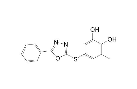 5-(5-Phenyl-1,3,4-oxadiazol-2-ylthio)-3-methylbenzene-1,2-diol