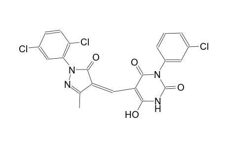 3-(3-chlorophenyl)-5-{(Z)-[1-(2,5-dichlorophenyl)-3-methyl-5-oxo-1,5-dihydro-4H-pyrazol-4-ylidene]methyl}-6-hydroxy-2,4(1H,3H)-pyrimidinedione