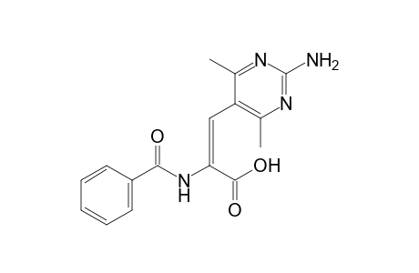 (E)-2-(Benzoylamino)-3-(2-amino-4,6-dimethylpyrimidin-5-yl)propenoic acid