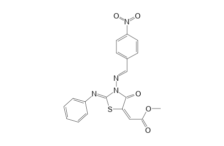 METHYL-2-[3-[[(E)-1-(4-NITROPHENYL)-METHYLIDENE]-AMINO]-4-OXO-2-(PHENYLIMINO)-1,3-THIAZOLAN-5-YLIDENE]-ACETATE