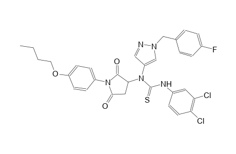 N-[1-(4-butoxyphenyl)-2,5-dioxo-3-pyrrolidinyl]-N'-(3,4-dichlorophenyl)-N-[1-(4-fluorobenzyl)-1H-pyrazol-4-yl]thiourea