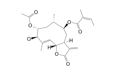 INULACAPPOLIDE;2-ALPHA-ACETOXY-3-BETA-HYDROXY-9-BETA-ANGELOYLOXY-GERMACRA-4-EN-6-ALPHA,12-OLIDE