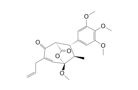 DENUDANOLIDE-D;(1R,5S,8R,9R)-3-ALLYL-8-METHYL-5-METHOXY-9-(3,4,5-TRIMETHOXYPHENYL)-6-OXABICYCLO-[3.2.2]-NON-3-EN-2,7-DIONE