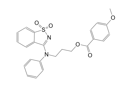 benzoic acid, 4-methoxy-, 3-[(1,1-dioxido-1,2-benzisothiazol-3-yl)phenylamino]propyl ester