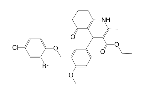 ethyl 4-{3-[(2-bromo-4-chlorophenoxy)methyl]-4-methoxyphenyl}-2-methyl-5-oxo-1,4,5,6,7,8-hexahydro-3-quinolinecarboxylate