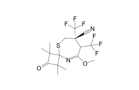 (R)-1,1,3,3-Tetramethyl-2-oxo-9-methoxy-7,8-bis(trifluoromethyl)-5-thia-10-aza-spiro[3.6]-dec-9-ene-7-carbonitrile