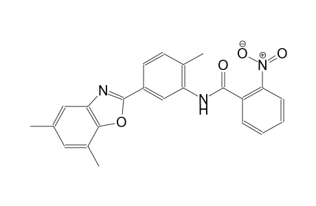 N-[5-(5,7-dimethyl-1,3-benzoxazol-2-yl)-2-methylphenyl]-2-nitrobenzamide