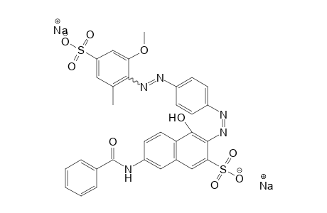 Disodium 7-(benzoylamino)-4-hydroxy-3-({4-[(2-methoxy-6-methyl-4-sulfonatophenyl)diazenyl]phenyl}diazenyl)-2-naphthalenesulfonate