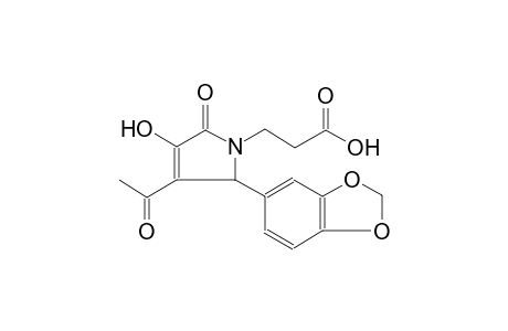 3-[2-(1,3-benzodioxol-5-yl)-3-ethanoyl-4-oxidanyl-5-oxidanylidene-2H-pyrrol-1-yl]propanoic acid