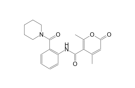 2H-pyran-5-carboxamide, 4,6-dimethyl-2-oxo-N-[2-(1-piperidinylcarbonyl)phenyl]-