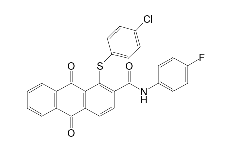 1-[(4-chlorophenyl)sulfanyl]-N-(4-fluorophenyl)-9,10-dioxo-9,10-dihydroanthracene-2-carboxamide