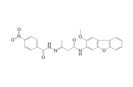 N-(2-methoxy-dibenzofuran-3-yl)-3-[(4-nitro-benzoyl)-hydrazono]-butyramide