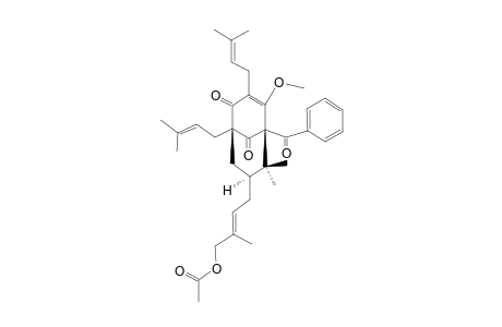 METHYL-INSIGNINONE;1-BENZOYL-2-METHOXY-8,8-DIMETHYL-3,5-BIS-(3-METHYLBUT-2-ENYL)-7-(3-METHYL-4-ACETOXY-BUT-2-ENYL)-ENDO-BICYCLO-[3.3.1]-NON-2-ENE-