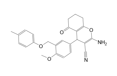 2-amino-4-{4-methoxy-3-[(4-methylphenoxy)methyl]phenyl}-5-oxo-5,6,7,8-tetrahydro-4H-chromene-3-carbonitrile
