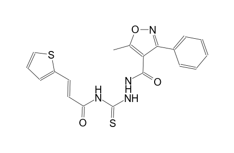 (2E)-N-({2-[(5-methyl-3-phenyl-4-isoxazolyl)carbonyl]hydrazino}carbothioyl)-3-(2-thienyl)-2-propenamide
