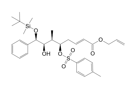 Allyl (5R,6R,7R,8R)-5-tosyloxy-6-methyl-7-hydroxy-8-[(tert-butyldimethylsilyl)oxy]-8-phenyloct-2(E)-enoate