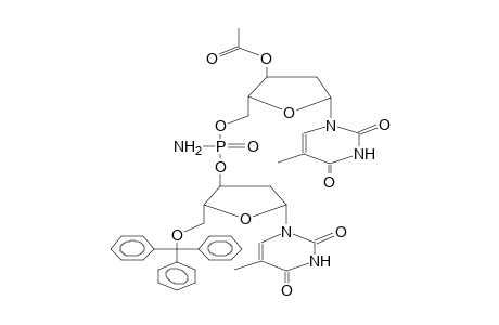 3'-O-ACETYL-5'-(5'-O-TRITYLDEOXYTHYMID-3'-YLOXY(AMIDO)PHOSPHORYL)DEOXYTHYMIDINE (DIASTEREOMER MIXTURE)
