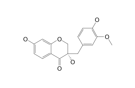 CAESALPINIAPHENOL_A;(3-R)-3,7-DIHYDROXY-3-(4'-HYDROXY-3'-METHOXYBENZYL)-CHROMAN-4-ONE