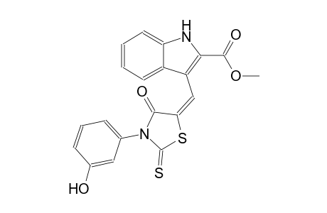 1H-indole-2-carboxylic acid, 3-[(E)-[3-(3-hydroxyphenyl)-4-oxo-2-thioxo-5-thiazolidinylidene]methyl]-, methyl ester