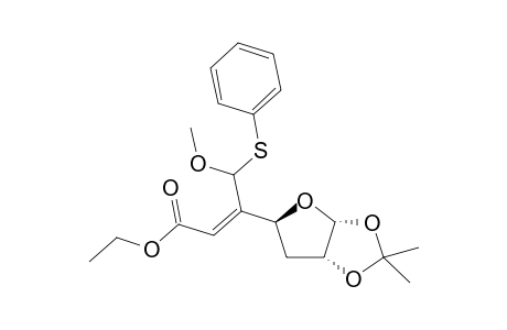 Ethyl (6RS)-3,5-dideoxy-1,2-o-isopropylidene-5-c-[(methoxy)(phenylthio)methyl]-.alpha.-d-xylo-hept-5-(Z,E)-enofuranuronate