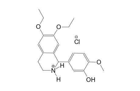 isoquinolinium, 6,7-diethoxy-1,2,3,4-tetrahydro-1-(3-hydroxy-4-methoxyphenyl)-, chloride