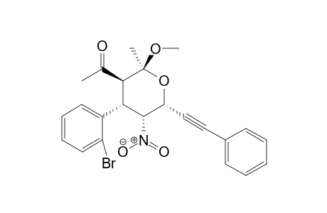 (2S,3S,4S,5R,6R)-3-Acetyl-4-(2'-bromphenyl)-2-methoxy-2-methyl-5-nitro-6-(phenylethynyl)tetrahydro-2H-pyran