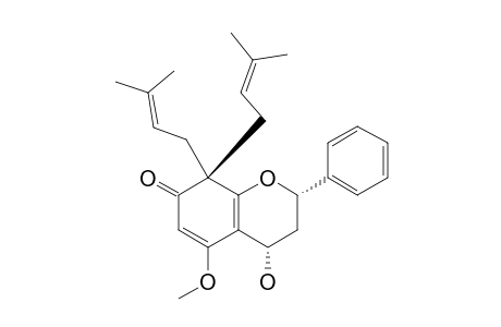 PONGAFLAVANOL;4-HYDROXY-5-METHOXY-8,8-BIS-(3-METHYLBUT-2-ENYL)-2-PHENYL-3,4-DIHYDRO-2H-CHROMEN-7(8H)-ONE