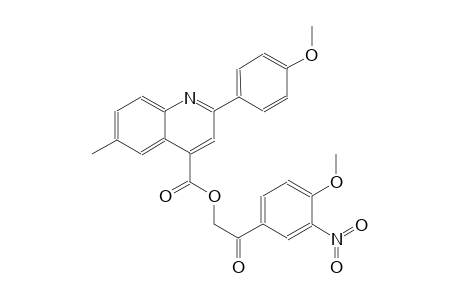 4-quinolinecarboxylic acid, 2-(4-methoxyphenyl)-6-methyl-, 2-(4-methoxy-3-nitrophenyl)-2-oxoethyl ester