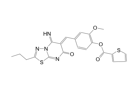 2-thiophenecarboxylic acid, 4-[(Z)-(5-imino-7-oxo-2-propyl-5H-[1,3,4]thiadiazolo[3,2-a]pyrimidin-6(7H)-ylidene)methyl]-2-methoxyphenyl ester