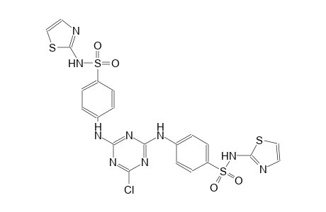 4-[(4-chloro-6-{4-[(1,3-thiazol-2-ylamino)sulfonyl]anilino}-1,3,5-triazin-2-yl)amino]-N-(1,3-thiazol-2-yl)benzenesulfonamide