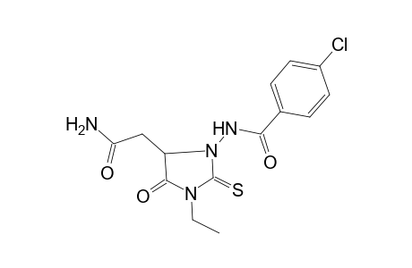 Benzamide, N-(5-carbamoylmethyl-3-ethyl-4-oxo-2-thioxoimidazolidin-1-yl)-4-chloro-