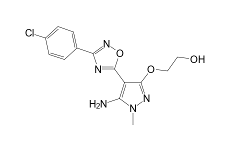 2-Amino-3-[(2'-hydroxyethoxy)-4'-{ 9"-(p-chlorophenyl)}-7",8",10"-oxadiazol-6"-yl]-1-methylpyrazole